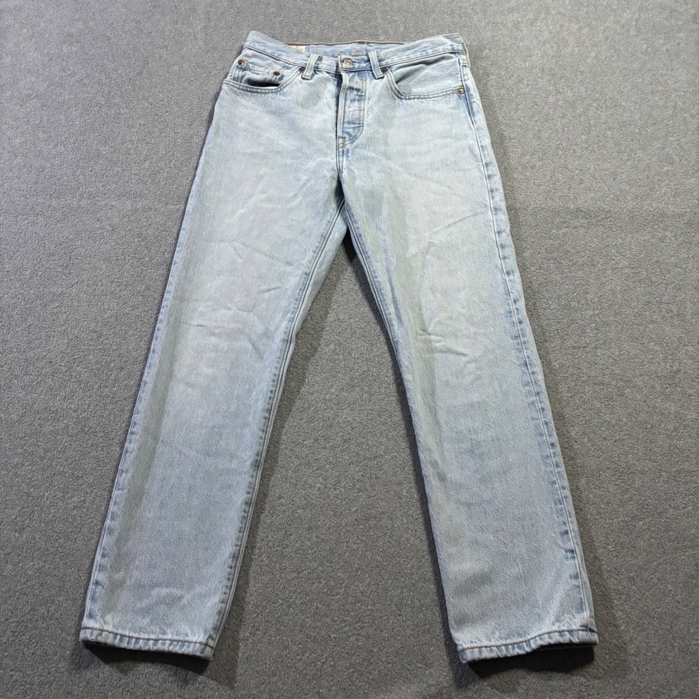 Levis 501 Cropped Jeans Women's 26 Light Wash Premium Denim High Rise Button Fly